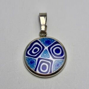 Sterling silver millefiori pendant